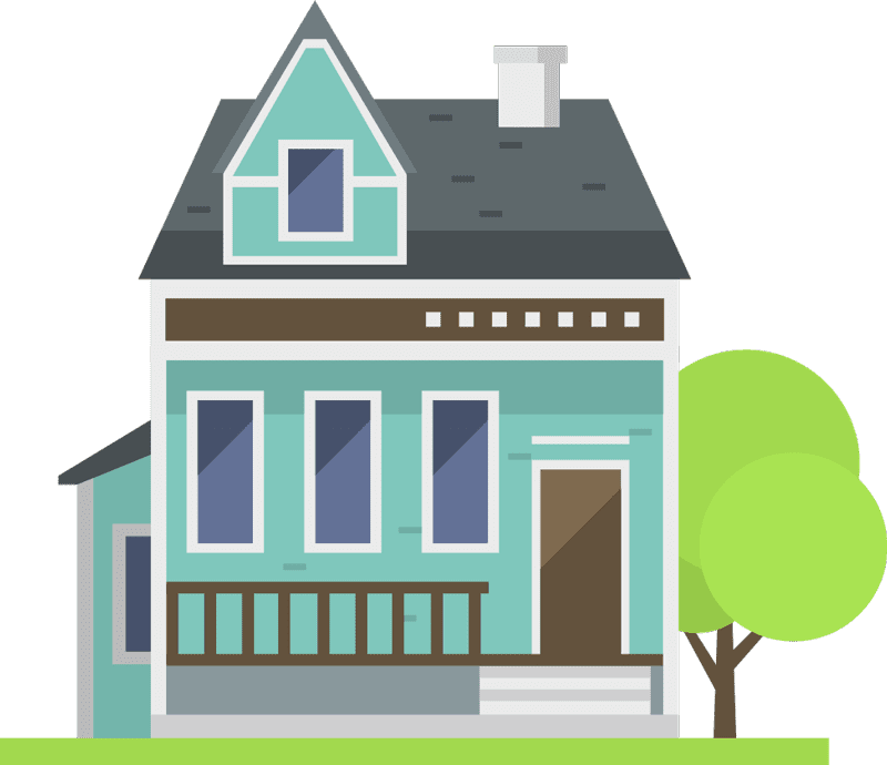 Vector illustration of a two-story home